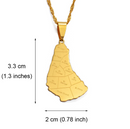 Barbados Map with Cities Pendant Necklace