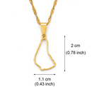 Barbados Map Outline Pendant Necklace