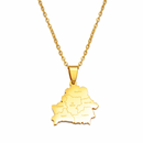 Belarus Map with Cities Pendant Necklace