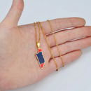 Belize Map with Flag Pendant Necklace