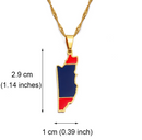 Belize Map with Flag Pendant Necklace