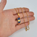Belize Map with Flag Pendant Necklace