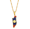 Belize Map with Flag Pendant Necklace