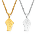 Black Lives Matter Raised Fist Pendant Necklace