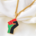 Black Lives Matter Raised Fist Flag Necklace