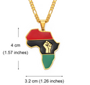 Africa Map Afro-American Flag Necklace
