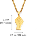 Black Lives Matter Raised Fist Pendant Necklace