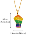Black Lives Matter Raised Fist Rainbow Necklace