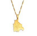 Bolivia Map Pendant Necklace