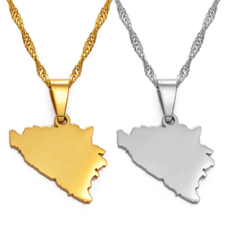 Bosnia and Herzegovina map Pendant Necklace