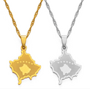 Kosovo Map Pendant Necklace