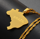 Brazil Map Pendant Necklace