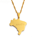 Brazil Map Pendant Necklace