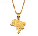 Brazil Map Pendant Necklace