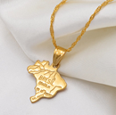 Brazil Map Pendant Necklace