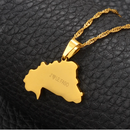 Burkina Faso Map Pendant Necklace
