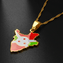 Burundi Map with Flag Pendant Necklace