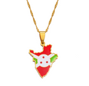 Burundi Map with Flag Pendant Necklace