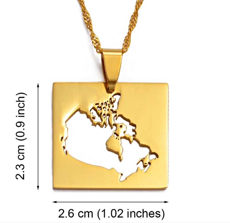 Canada Map Pendant Necklace