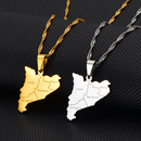 Catalonia Map Pendant Necklace