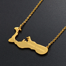 Cayman Island Map Pendant Necklace