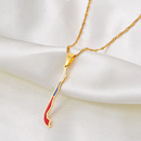 Chile Map with Flag Pendant Necklace