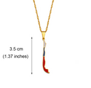 Chile Map with Flag Pendant Necklace