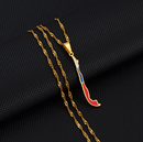 Chile Map with Flag Pendant Necklace