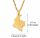 Colombia Map Pendant Necklace