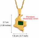 Colombia Map Pendant Necklace