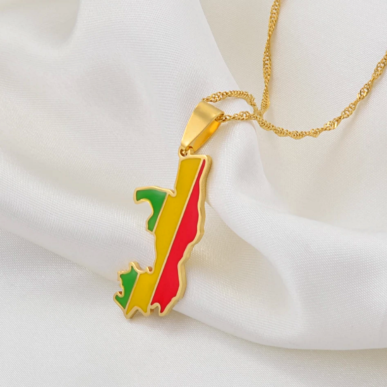 Congo Brazzaville Pendant Necklace