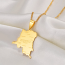 Democratic Republic of The Congo Map Pendant Necklace