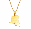 Democratic Republic of The Congo Map Pendant Necklace