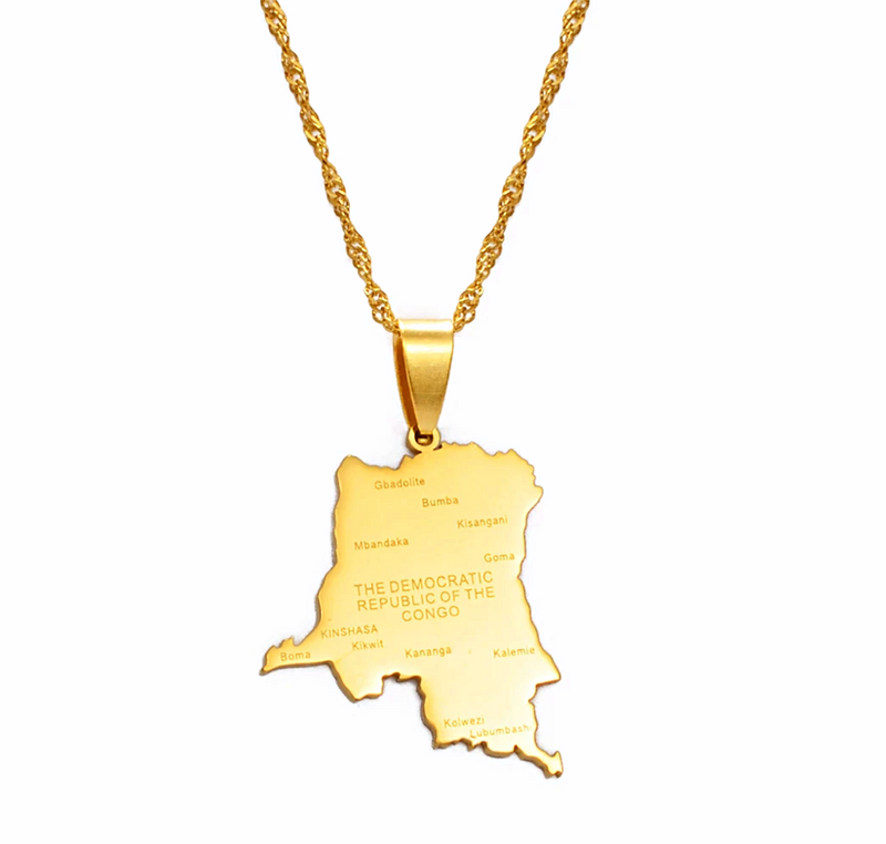 Democratic Republic of the Congo map Pendant Necklace