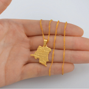 Democratic Republic of The Congo Map Pendant Necklace