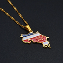 Costa Rica Map with flag Pendant Necklace