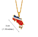 Costa Rica Map with flag Pendant Necklace