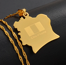 Ivory Coast Map Pendant Necklace