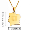 Ivory Coast Map Pendant Necklace