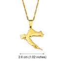 Croatia Map With Cities Pendant Necklace