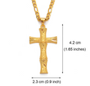 Christian Cross Bamboo Style Pendant Necklace