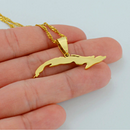 Cuba Map Pendant Necklace