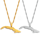 Cuba Map Pendant Necklace