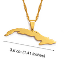 Cuba Map Pendant Necklace