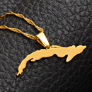 Cuba Map Pendant Necklace