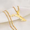 Cuba Map with Cities Pendant Necklace