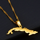 Cuba Map with Cities Pendant Necklace