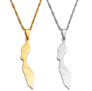 Curacao Map with Cities Pendant Necklace
