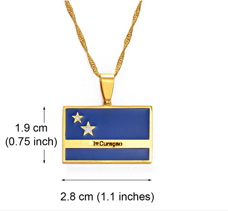 Curacao flag Pendant Necklace