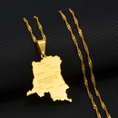 Democratic Republic of The Congo Map Pendant Necklace